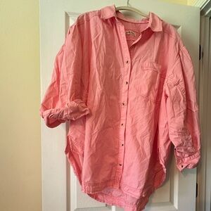 We The Free pink button down sz L